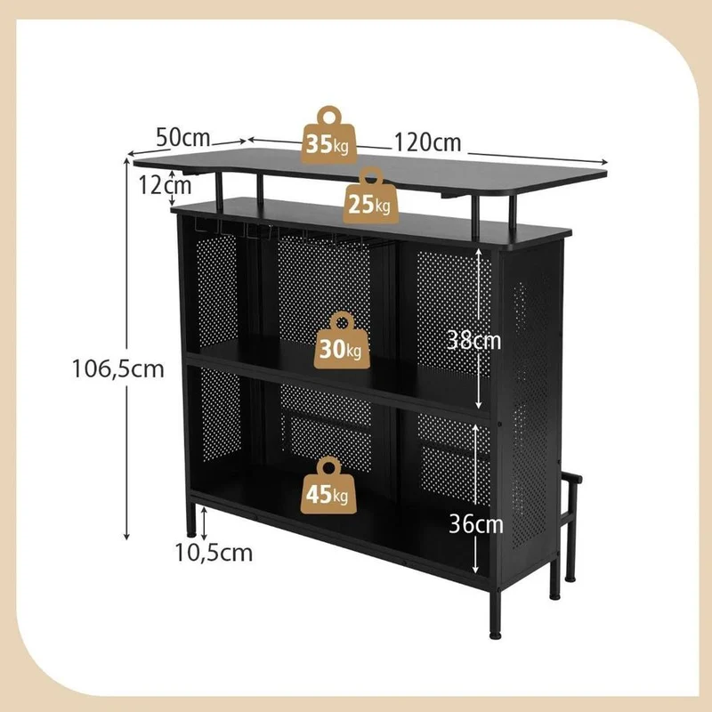 Bartisch Küche Küchentheke Gartenbar Theke 120cm