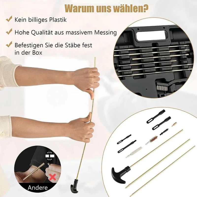 107tlg Waffenpflege Waffenreinigungsset Pistole Reinigungsset