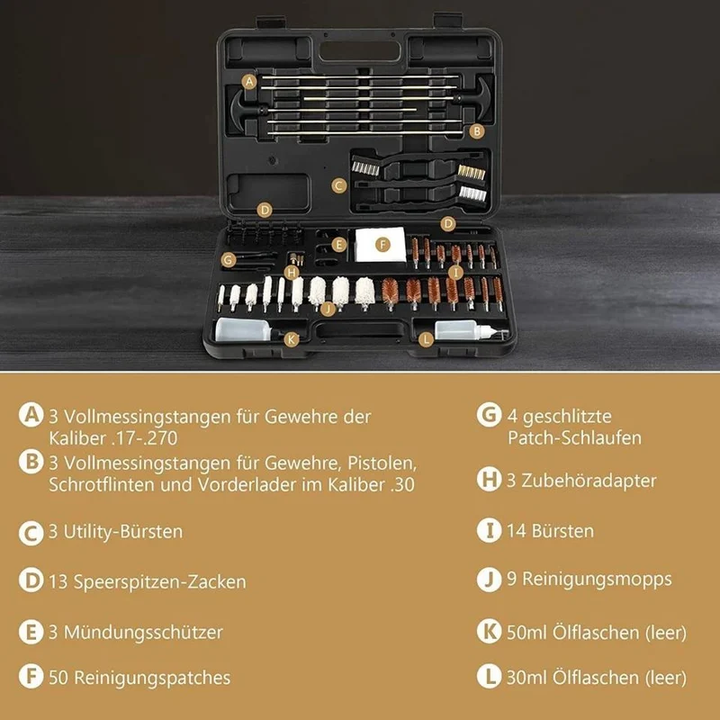 107tlg Waffenpflege Waffenreinigungsset Pistole Reinigungsset