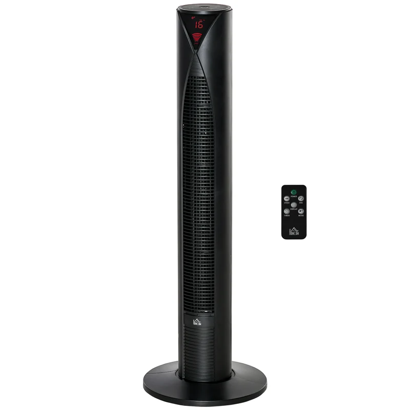 Freestanding Tower Fan Cooling for Home Bedroom with Oscillating & 4 Modes, Black