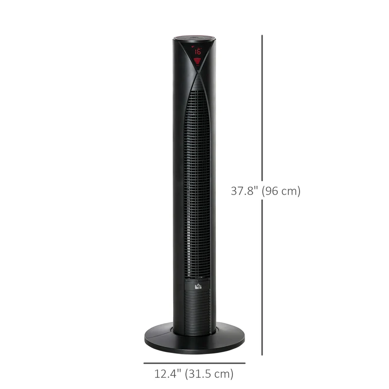 Freestanding Tower Fan Cooling for Home Bedroom with Oscillating & 4 Modes, Black