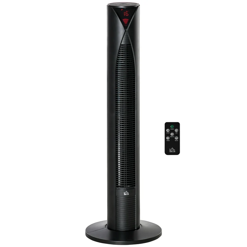Freestanding Tower Fan Cooling for Home Bedroom with Oscillating & 4 Modes, Black