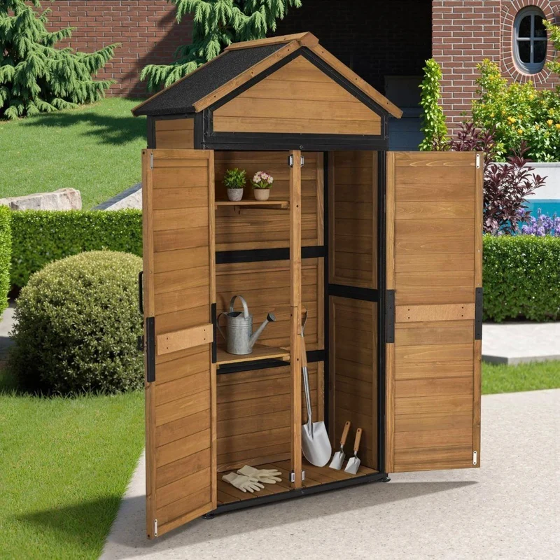 Gartenschrank Holz Geräteschrank Gerätehaus Werkzeugschrank