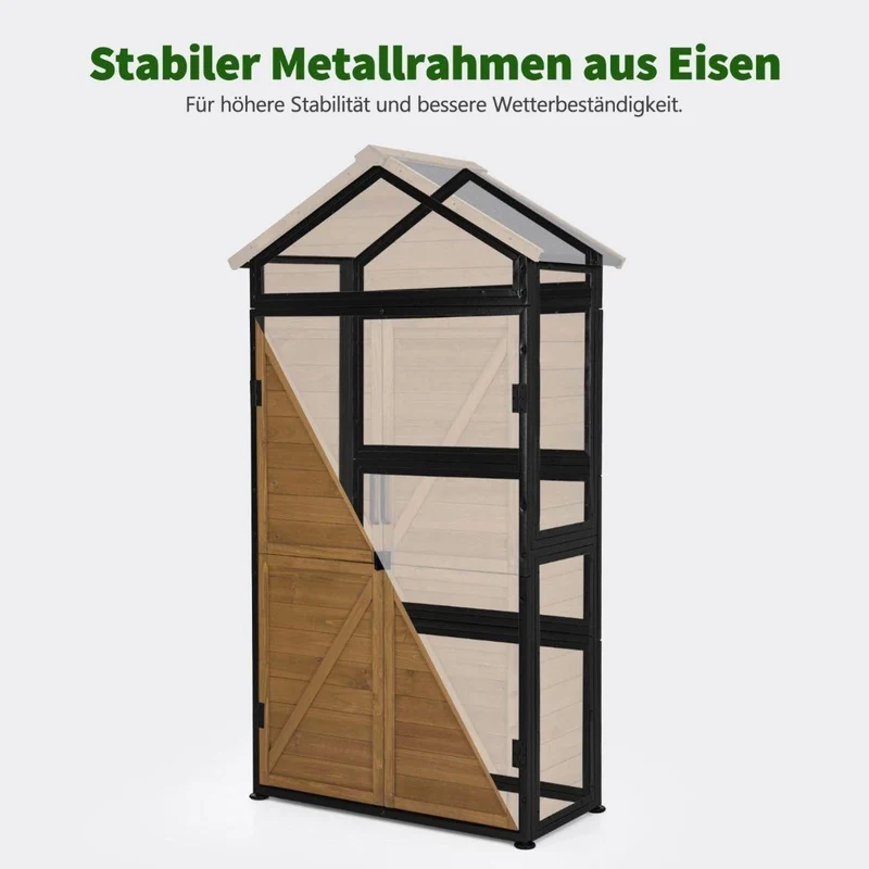 Gartenschrank Holz Geräteschrank Gerätehaus Werkzeugschrank