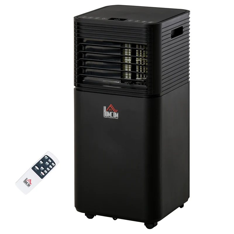 8,000 BTU Portable AC Unit with Dehumidifier & Fan, Rooms up to 344 Sq. ft for Home, Black