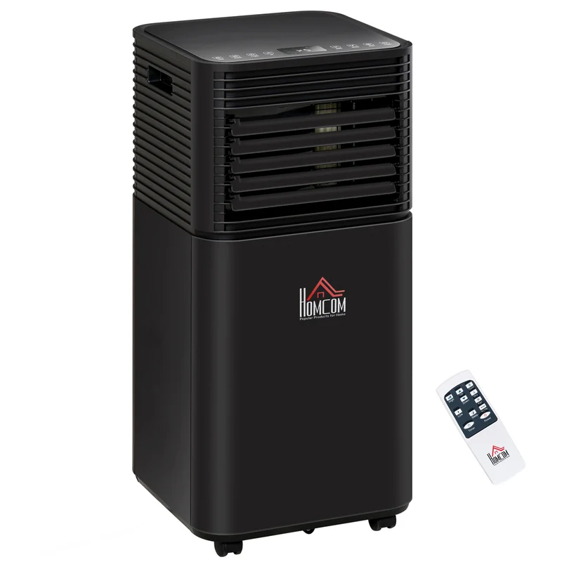 8,000 BTU Portable AC Unit with Dehumidifier & Fan, Rooms up to 344 Sq. ft for Home, Black
