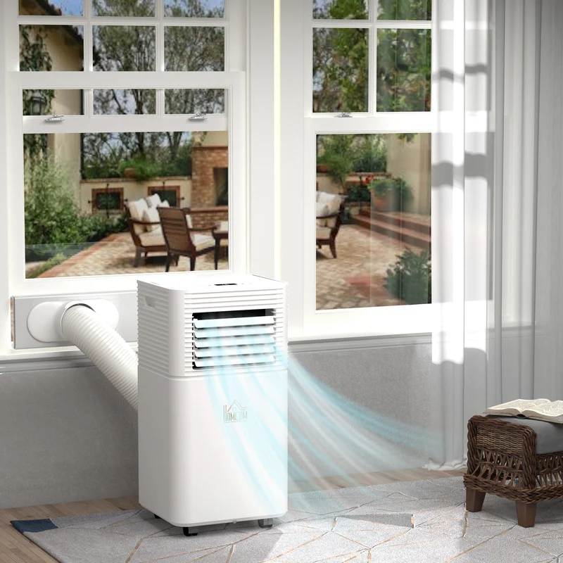 8,000 BTU Portable AC Unit with Dehumidifier & Fan, Rooms up to 344 Sq. ft for Home, White