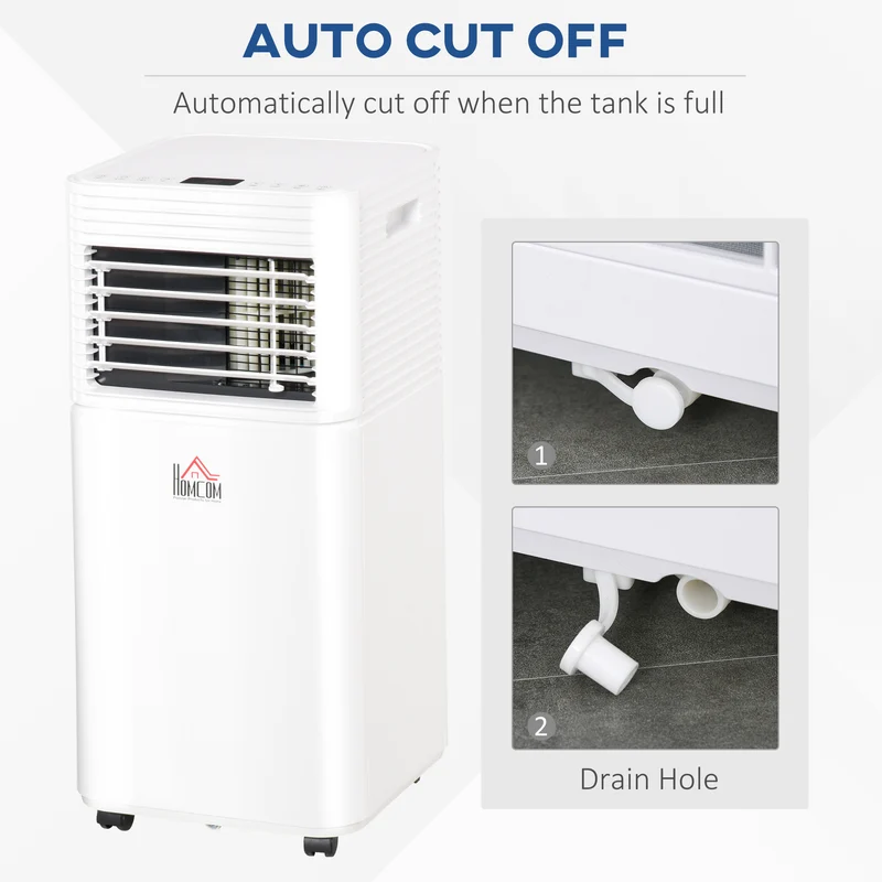 8,000 BTU Portable AC Unit with Dehumidifier & Fan, Rooms up to 344 Sq. ft for Home, White
