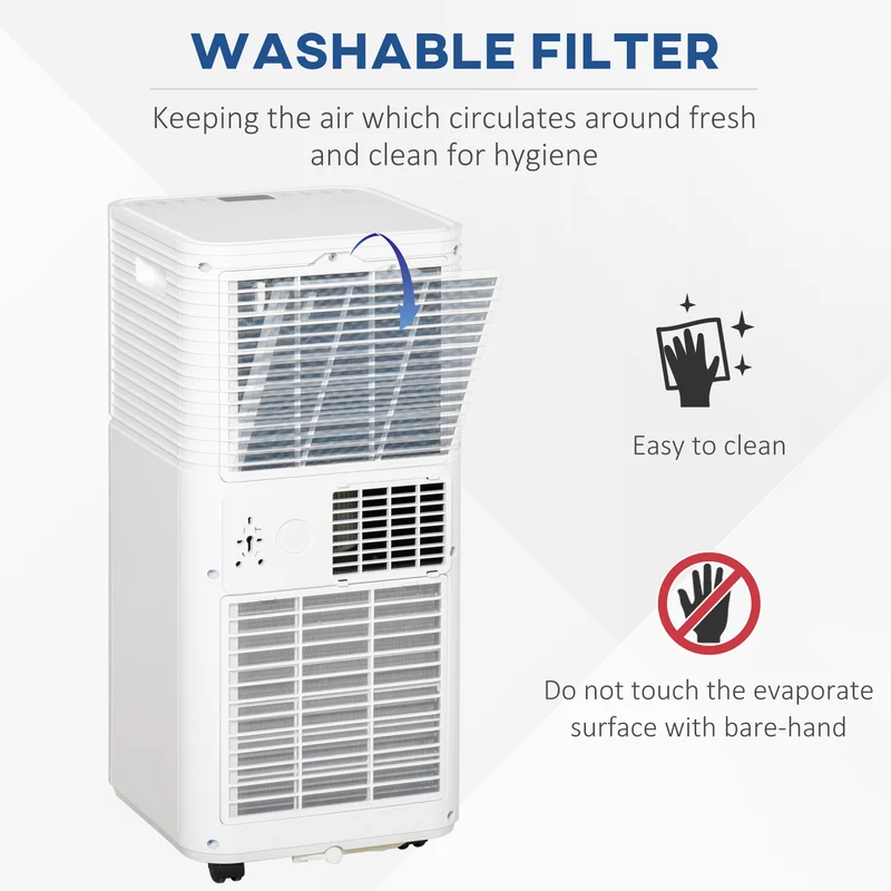 8,000 BTU Portable AC Unit with Dehumidifier & Fan, Rooms up to 344 Sq. ft for Home, White