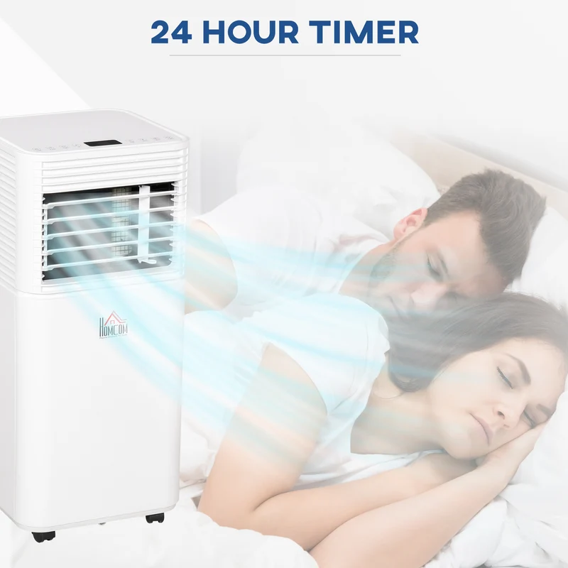 8,000 BTU Portable AC Unit with Dehumidifier & Fan, Rooms up to 344 Sq. ft for Home, White