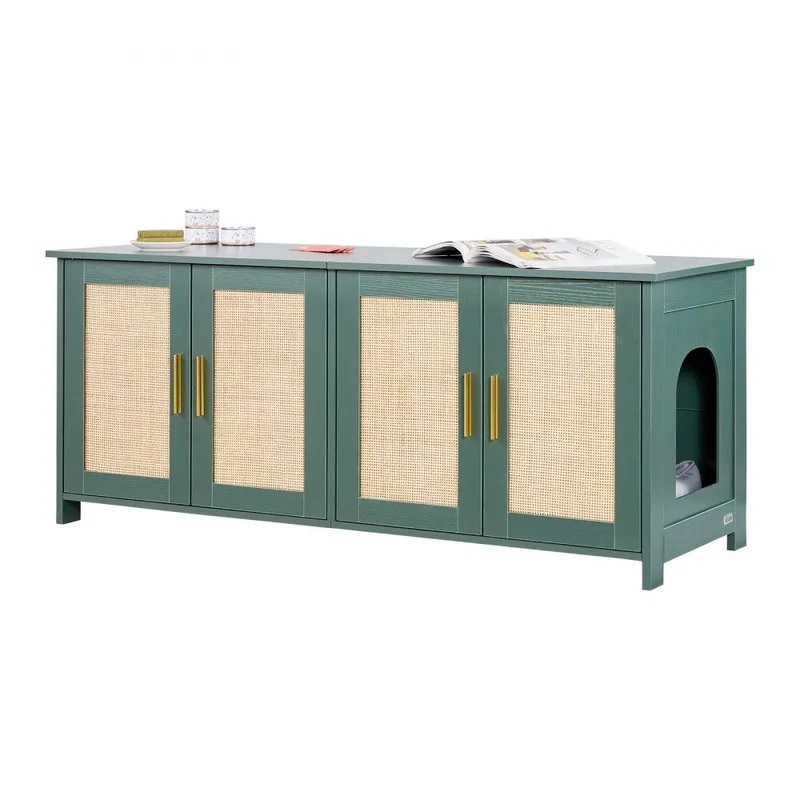 Katzenschrank Katzenklo Grün mit Türen
