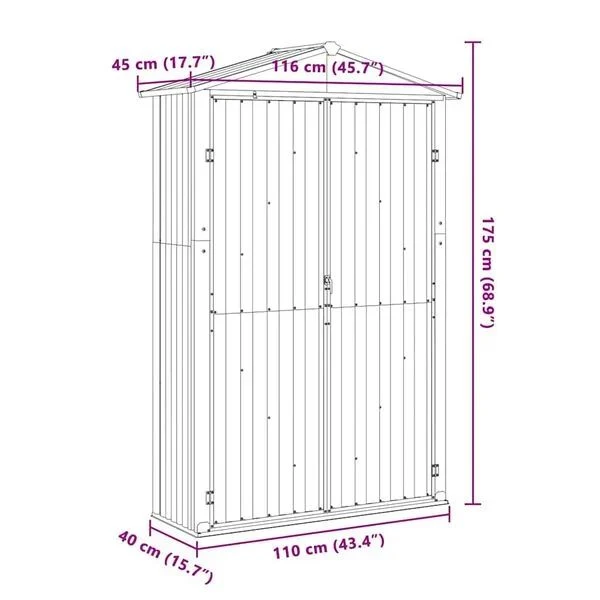Gartenschrank Geräteschrank Werkzeugschrank Metallschrank Gerätehaus