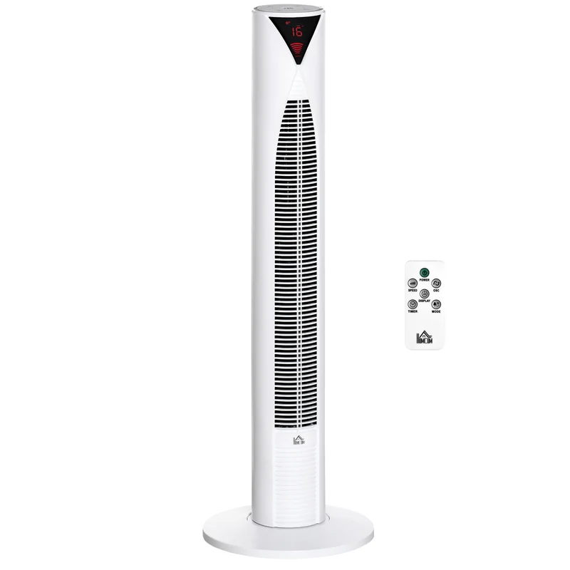 Freestanding Tower Fan Cooling for Home Bedroom with Oscillating & 4 Modes, White