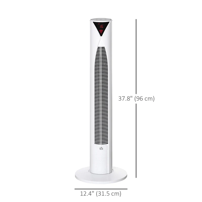 Freestanding Tower Fan Cooling for Home Bedroom with Oscillating & 4 Modes, White