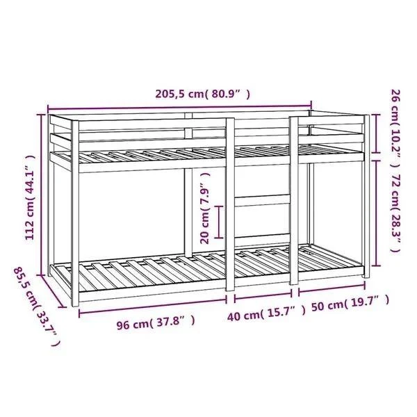 Etagenbett Kinderbett 80x200cm Doppelbett