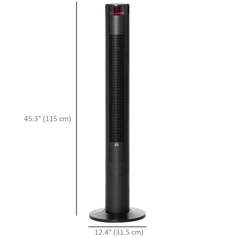 Freestanding Tower Fan Cooling for Home with 3 Speed & Remote Controller, Black