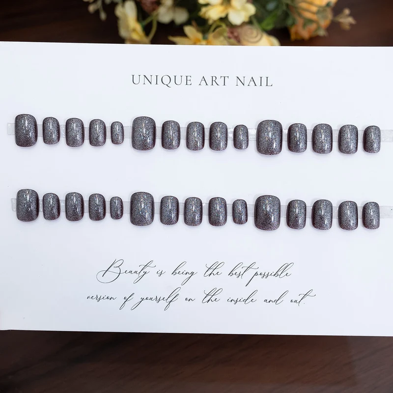 Glitzernde Gel Press-On Nagel Set
