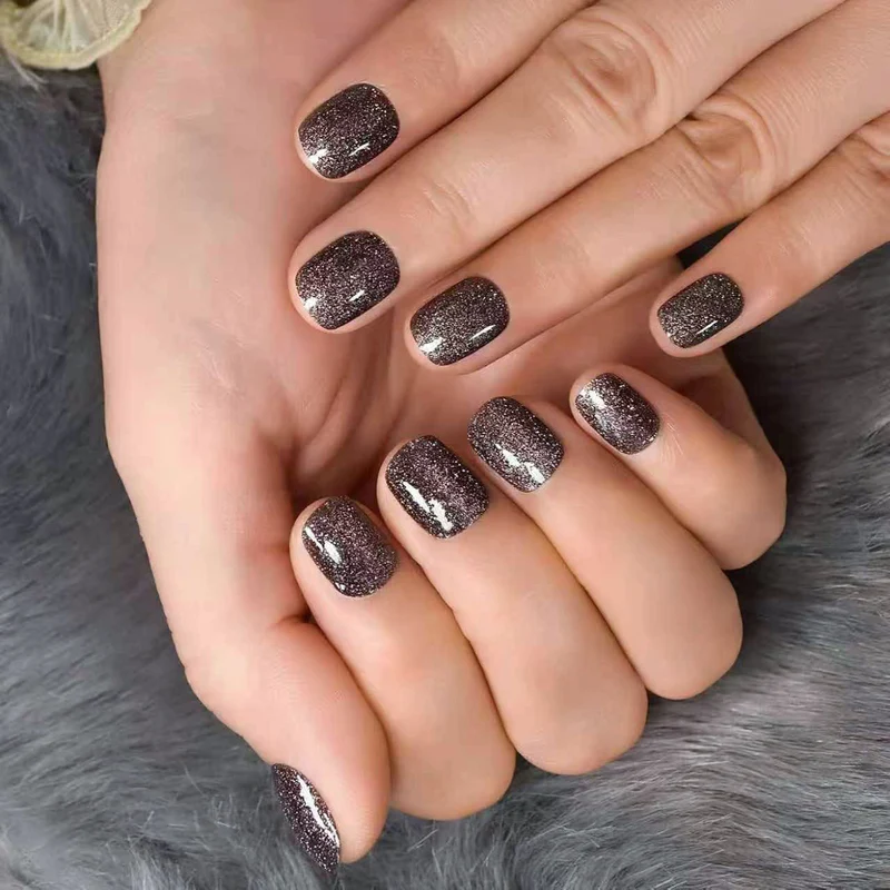 Glitzernde Gel Press-On Nagel Set