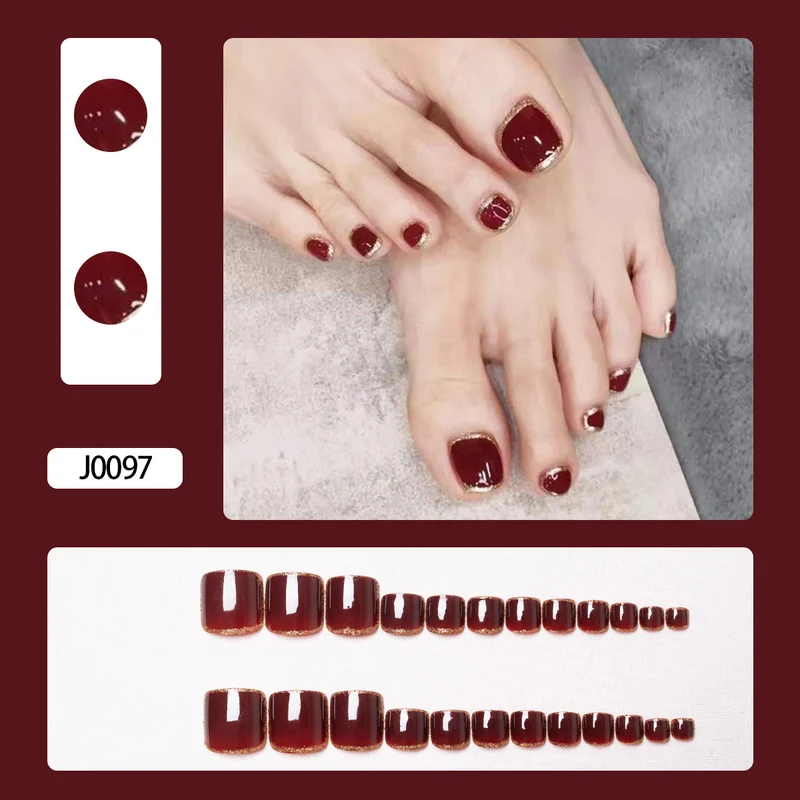 Glitzernde French Tip Zehennagelkunst