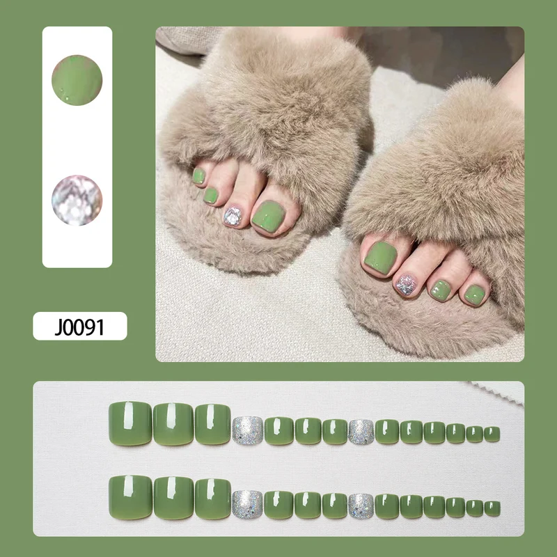 Glitzernde French Tip Zehennagelkunst