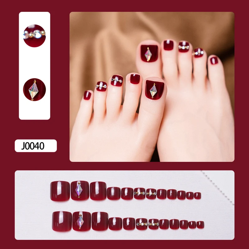 Glitzernde French Tip Zehennagelkunst