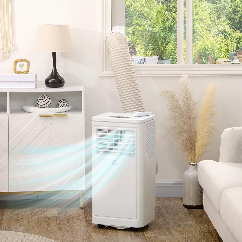 8000 BTU Mobile Portable Air Conditioner with Cooling, Dehumidifier, Portable AC Unit, Cream White