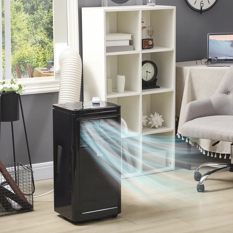8000 BTU Mobile Portable Air Conditioner with Cooling, Dehumidifier, Portable AC Unit, Black