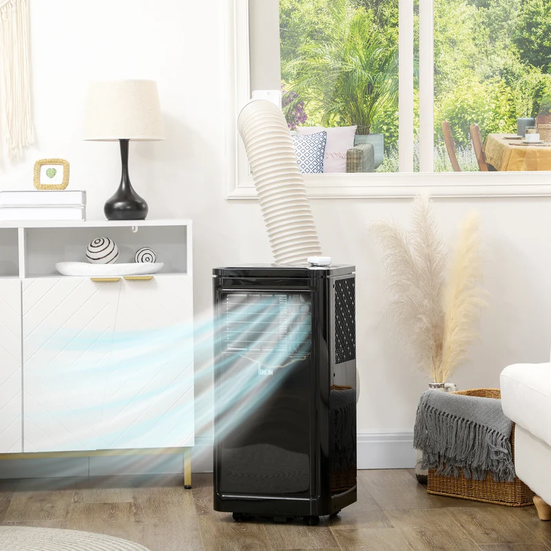 8000 BTU Mobile Portable Air Conditioner with Cooling, Dehumidifier, Portable AC Unit, Black