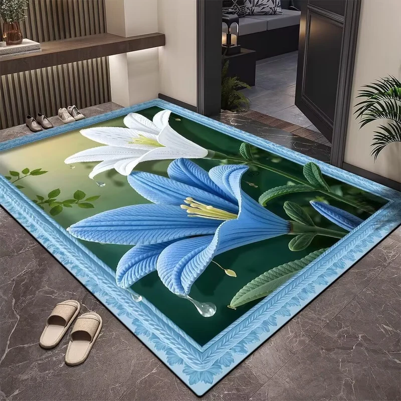 Elegante Blumenmuster Bereichsteppich