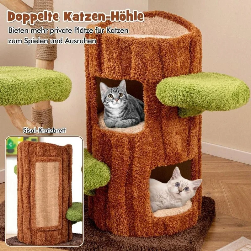 141cm Kratzbaum Katzenbaum Kletterbaum Massivholz