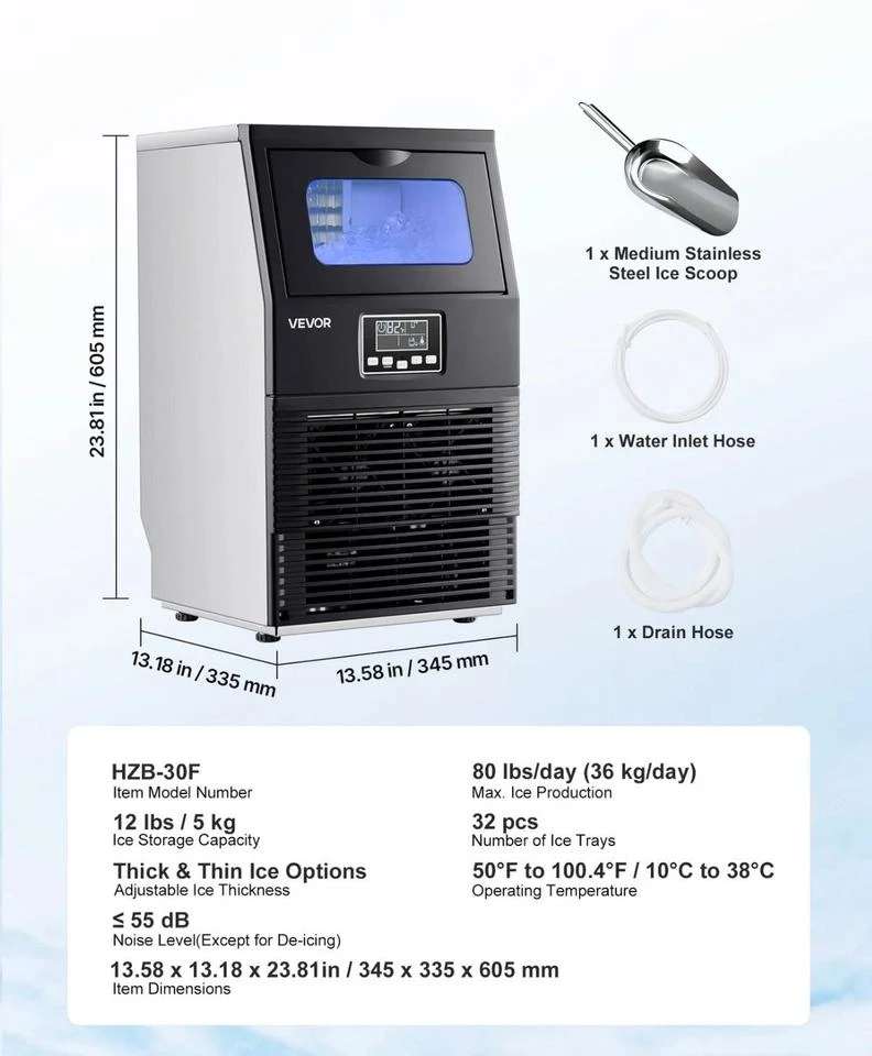 Kommerzieller Eiswürfelbereiter Eiswürfelmaschine 36kg/Tag