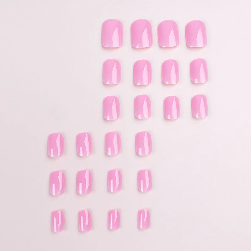 Glänzendes Pink Press-On Nagelset
