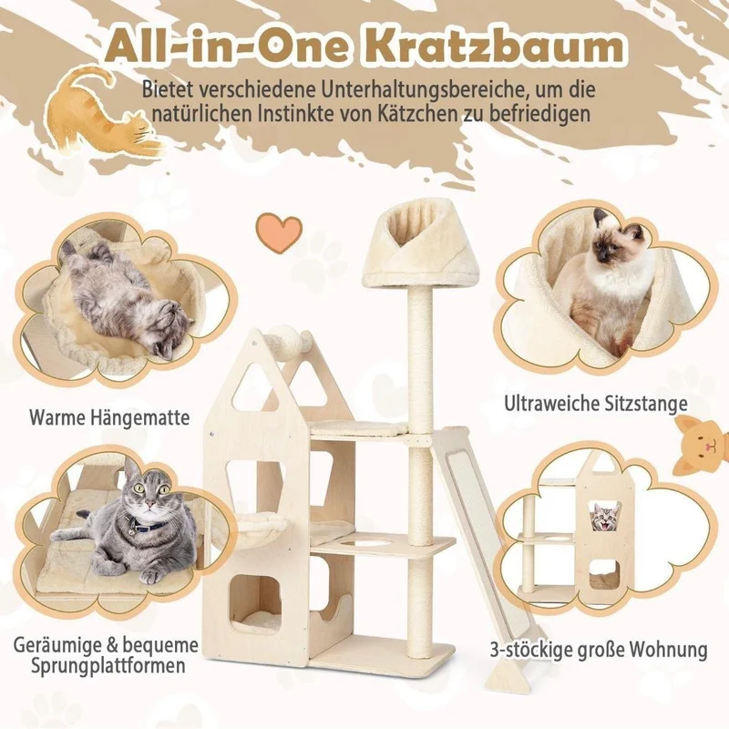 Kratzbaum Katzenbaum Katzenhöhle 155cm
