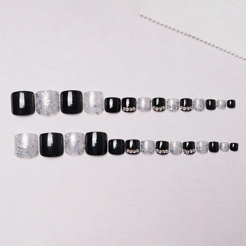 Glitzerndes Strass-Pediküre-Set