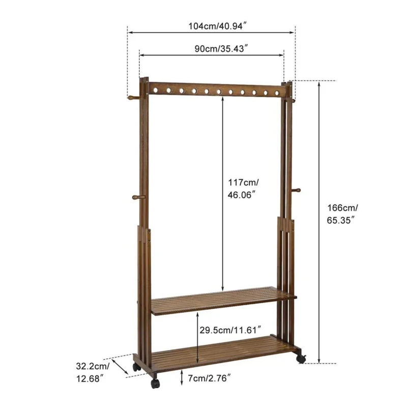 Kleiderständer Bambus Vintage Garderobe