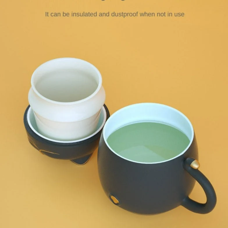 Skanto | Süße Katzen-Tasse aus Keramik mit Sieb