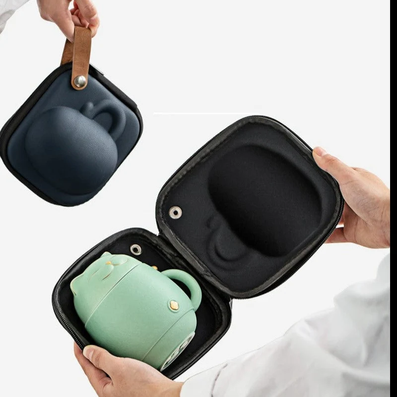 Skanto | Süße Katzen-Tasse aus Keramik mit Sieb
