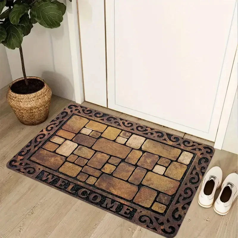 Dekorativer Steinoptik Eingangsteppich