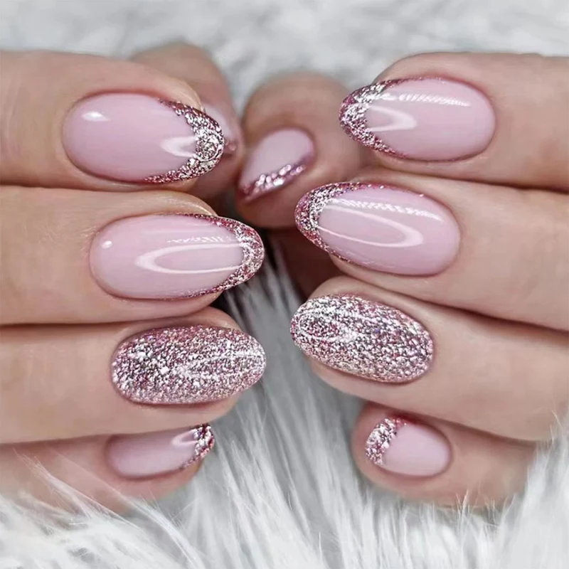 Glitzer Ombre Nagelverlängerungen