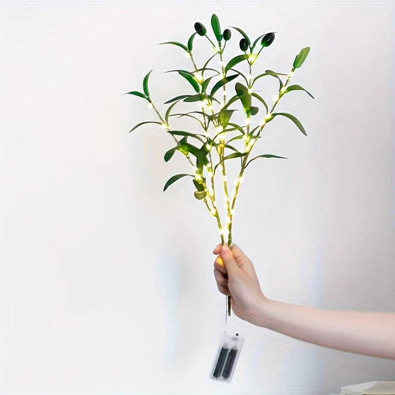 Skanto | Beleuchteter Olivenbaum LED Lampe – Moderne Deko für festliche Anlässe, Hochzeiten, Geburtstage & Partys, Ideal für Esstisch, Schrank oder Café Deko