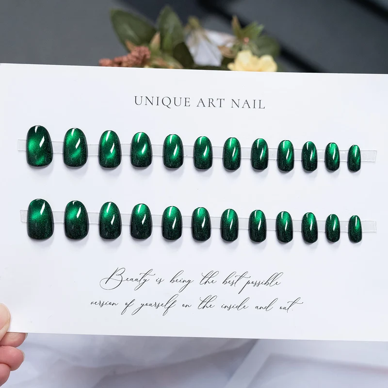 Glänzendes, langanhaltendes Press-On-Nagelset