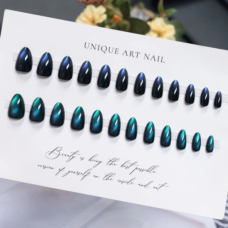 Glänzendes, langanhaltendes Press-On-Nagelset