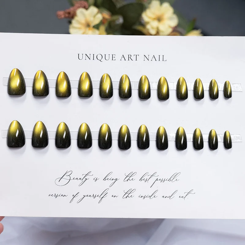 Glänzendes, langanhaltendes Press-On-Nagelset