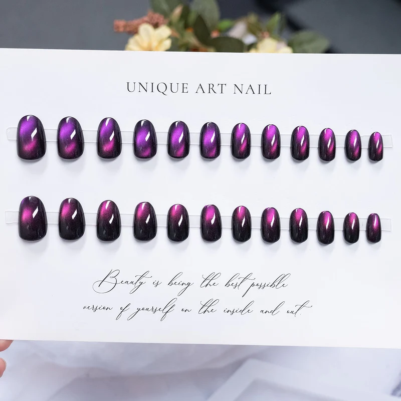 Glänzendes, langanhaltendes Press-On-Nagelset