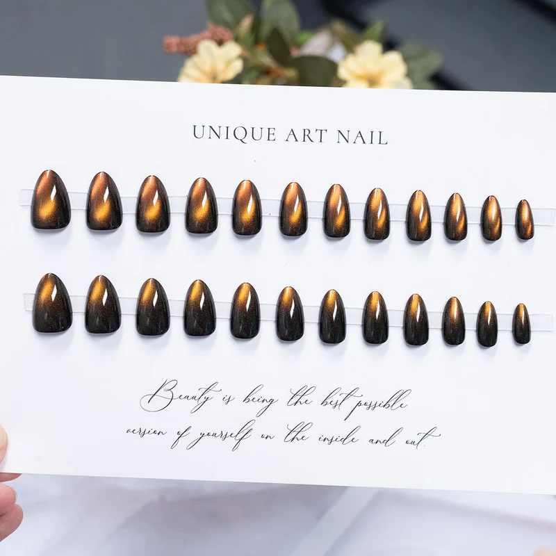 Glänzendes, langanhaltendes Press-On-Nagelset