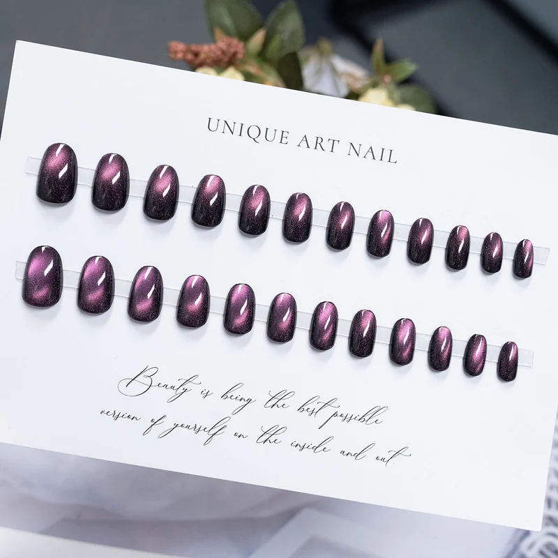 Glänzendes, langanhaltendes Press-On-Nagelset