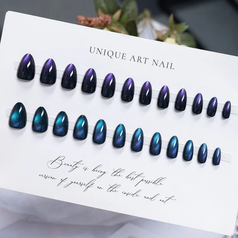 Glänzendes, langanhaltendes Press-On-Nagelset