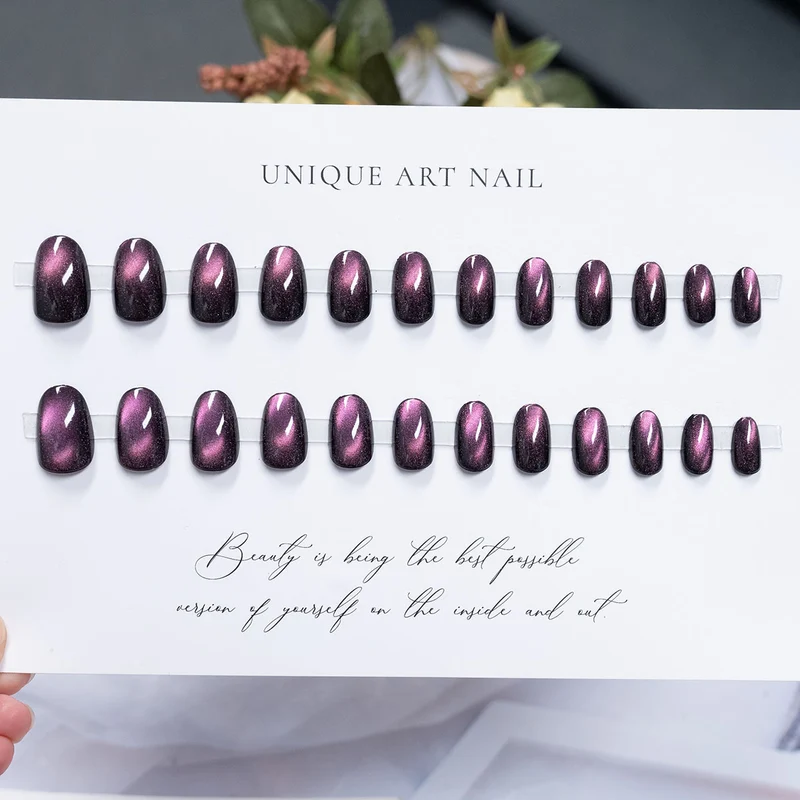 Glänzendes, langanhaltendes Press-On-Nagelset