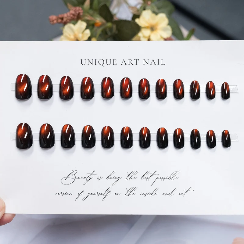 Glänzendes, langanhaltendes Press-On-Nagelset