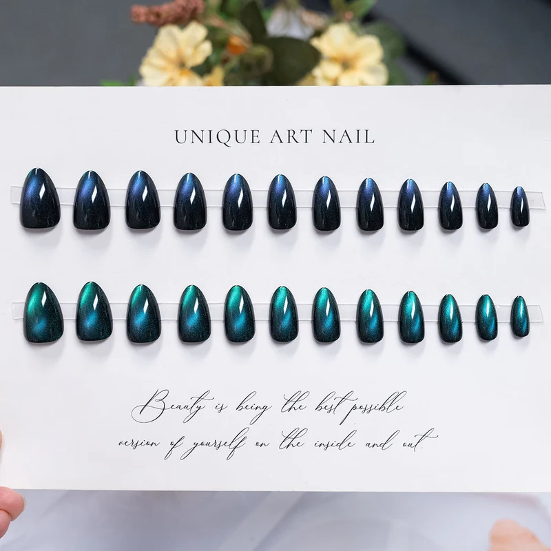 Glänzendes, langanhaltendes Press-On-Nagelset
